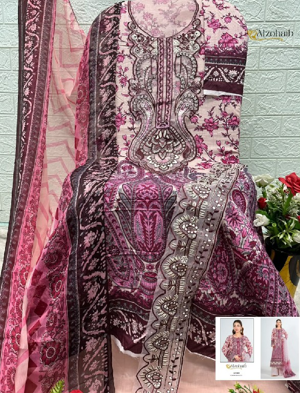 ALZOHAIB NOURA VOL 2 WHOLESALE PURE COTTON PAKISTANI CONCEPT UNSTITCH SALWAR SUITS EXPORTER