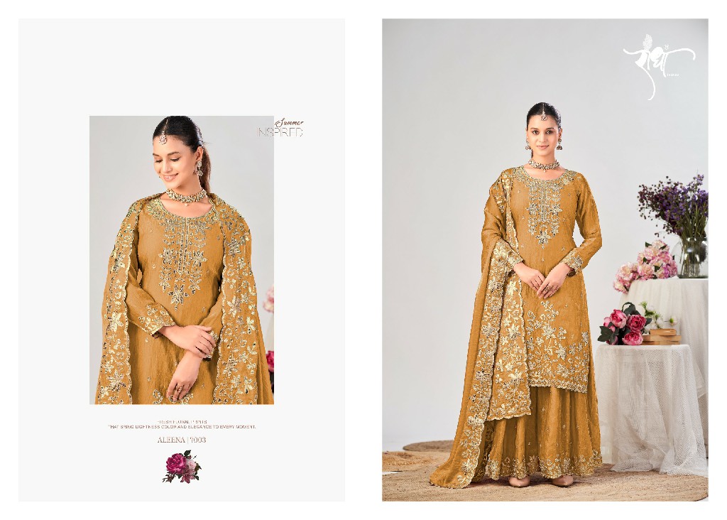 RADHA TRENDZ ALEENA WHOLESALE READYMADE HEAVY FENDY SILK OCCASION WEAR 3 PCS SUITS FOR EXPORT