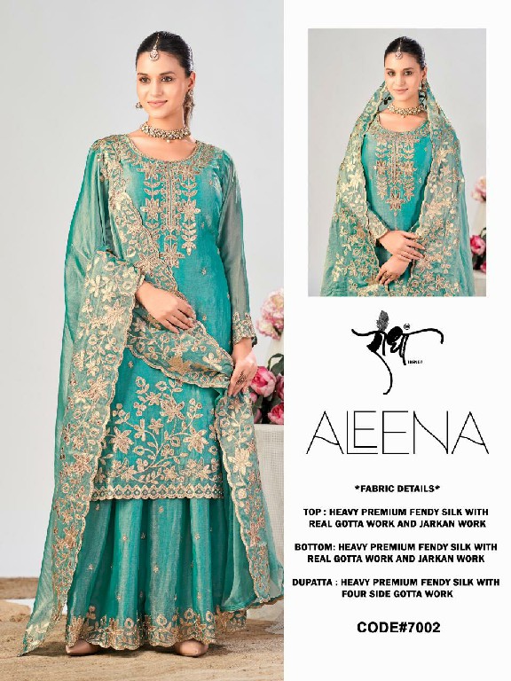 RADHA TRENDZ ALEENA WHOLESALE READYMADE HEAVY FENDY SILK OCCASION WEAR 3 PCS SUITS FOR EXPORT