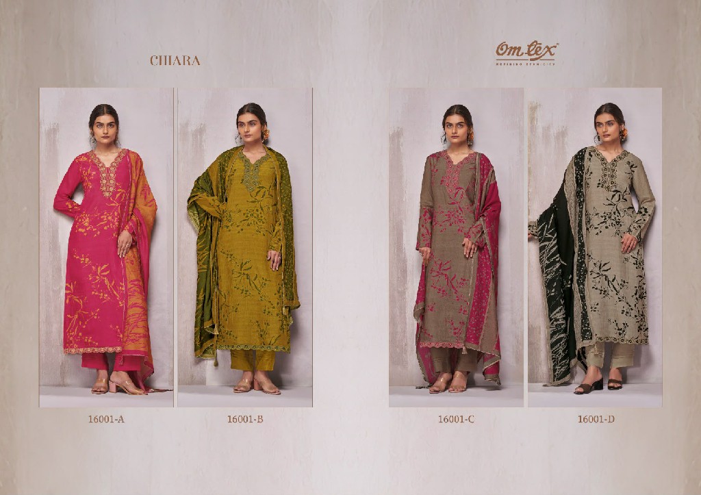 OMTEX CHIARA WHOLESALE RADIANT SILK WITH WORK ELEGANT UNSTITCH SALWAR SUITS EXPORTER