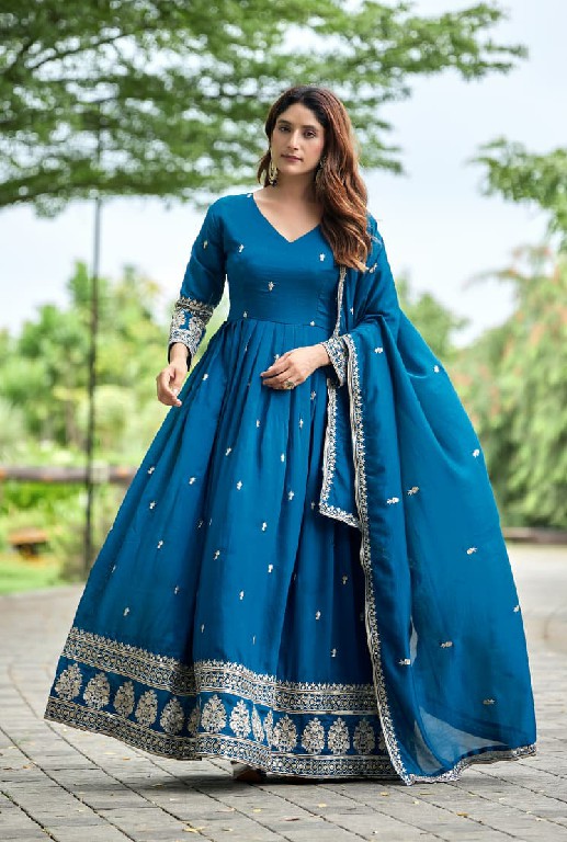 TWISHA SPARSHY 7-8 WHOLESALE READYMADE ART SILK DESIGNER FESTIVE WEAR GOWN WITH DUPATTA FOR WOMEN ONLINE