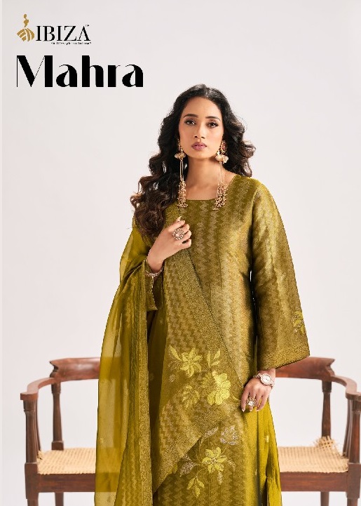 IBIZA MAHRA WHOLESALE PURE BANGLORY SILK JACQUARD FESTIVE LOOK UNSTITCH SALWAR SUITS SUPPLIER