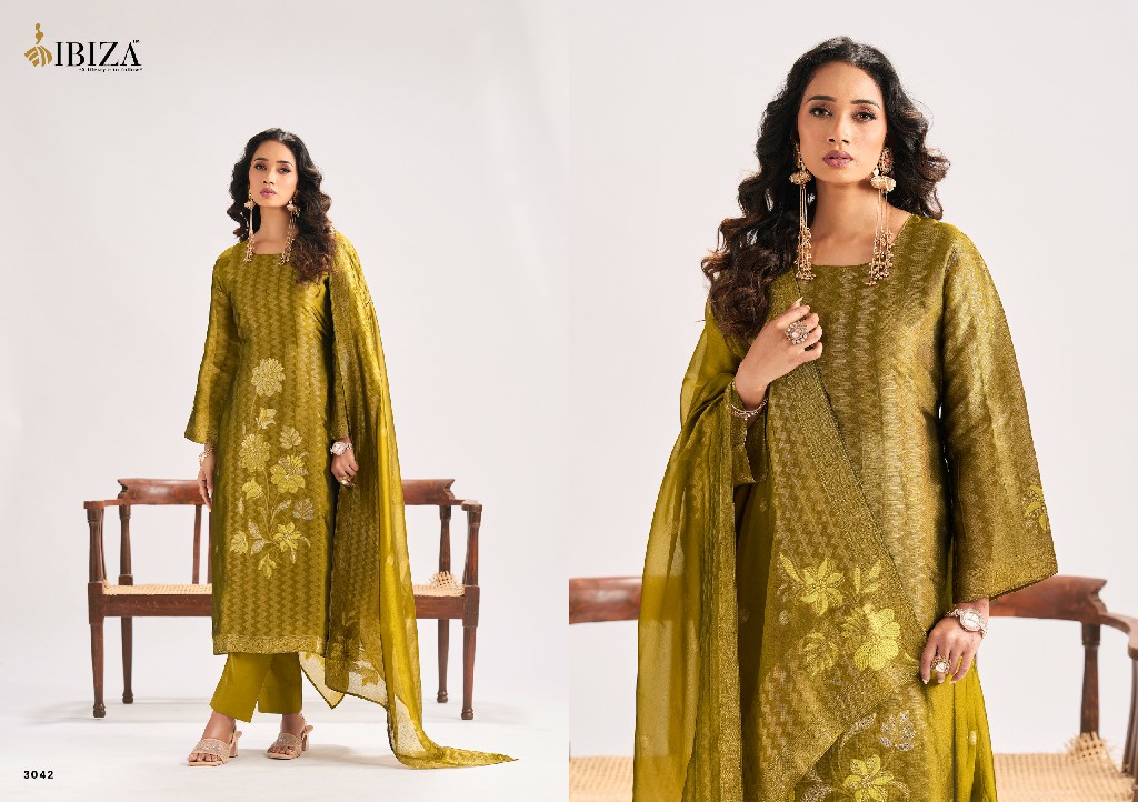 IBIZA MAHRA WHOLESALE PURE BANGLORY SILK JACQUARD FESTIVE LOOK UNSTITCH SALWAR SUITS SUPPLIER