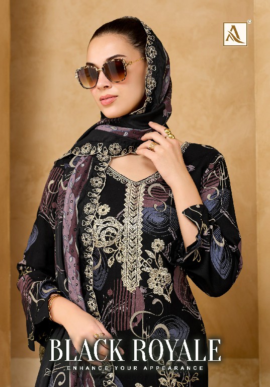 ALOK SUIT BLACK ROYALE WHOLESALE VISCOSE RAYON WITH FANCY WORK UNSTITCH SALWAR SUITS EXPORTER