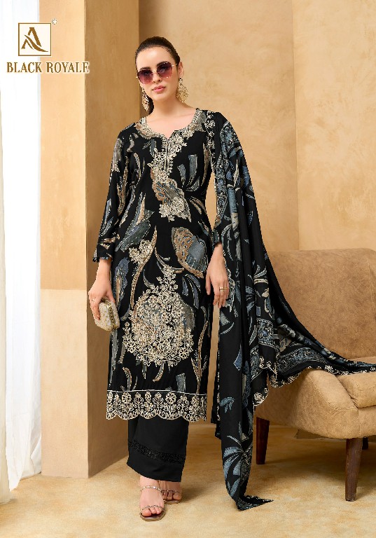 ALOK SUIT BLACK ROYALE WHOLESALE VISCOSE RAYON WITH FANCY WORK UNSTITCH SALWAR SUITS EXPORTER