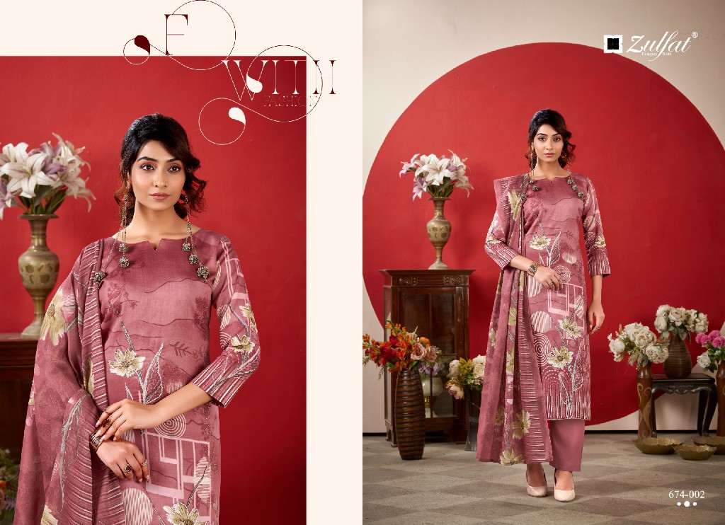 ZULFAT ROSHNI VOL 2 WHOLESALE PURE JAM COTTON WITH HEAVY HANDWORK UNSTITCH SALWAR SUITS SUPPLIER