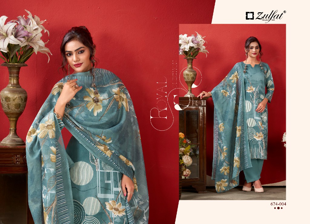 ZULFAT ROSHNI VOL 2 WHOLESALE PURE JAM COTTON WITH HEAVY HANDWORK UNSTITCH SALWAR SUITS SUPPLIER