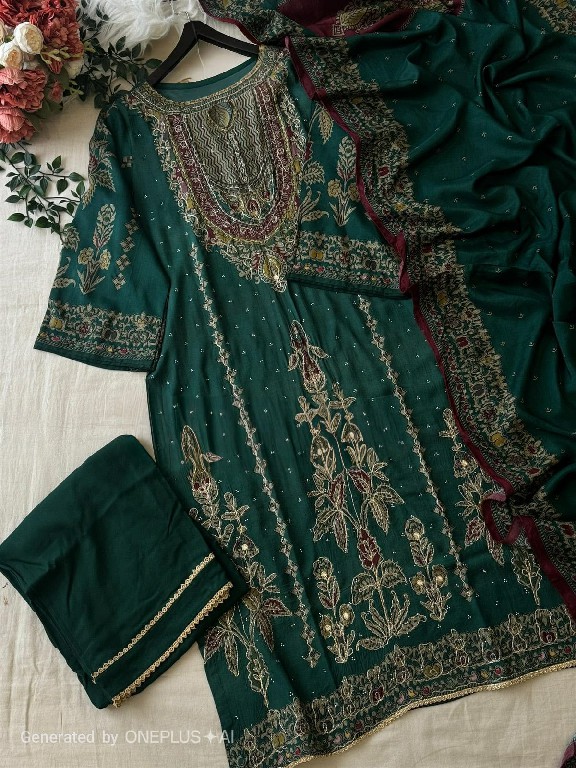 AMRUTVELA D.NO 285 WHOLESALE VISCOSE MUSLIN AMAZING HAND WORK UNSTITCH SALWAR SUITS SUPPLIER