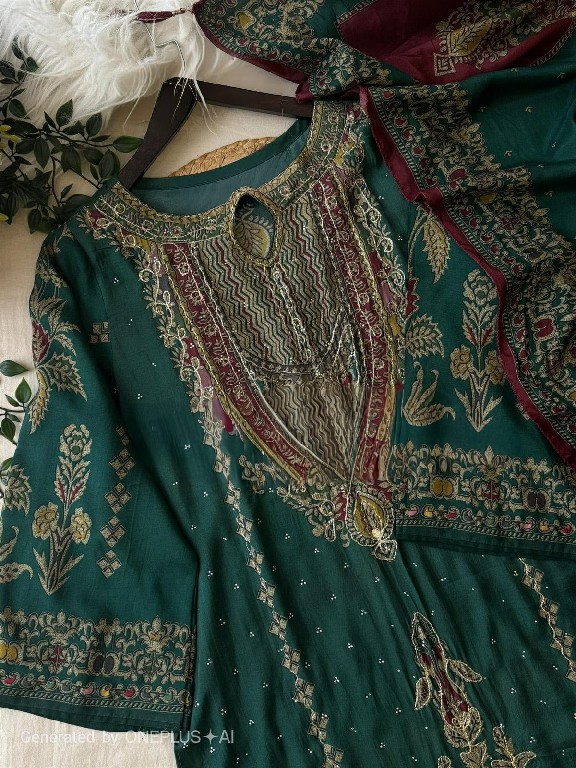 AMRUTVELA D.NO 285 WHOLESALE VISCOSE MUSLIN AMAZING HAND WORK UNSTITCH SALWAR SUITS SUPPLIER