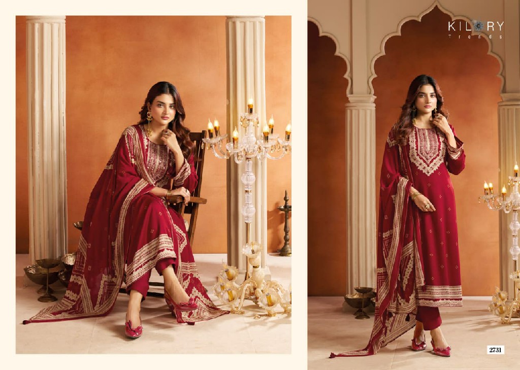 KILORY TRENDS MIRACLE WHOLESALE PURE GAJJI SILK WITH MIRROR HAND WORK UNSTITCH SALWAR SUITS EXPORTER