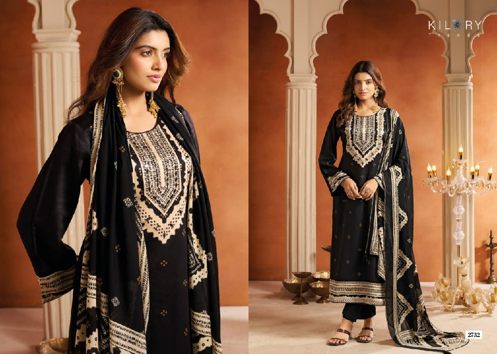 KILORY TRENDS MIRACLE WHOLESALE PURE GAJJI SILK WITH MIRROR HAND WORK UNSTITCH SALWAR SUITS EXPORTER