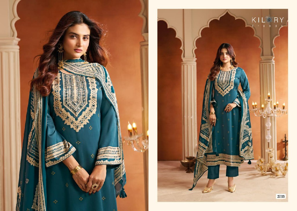 KILORY TRENDS MIRACLE WHOLESALE PURE GAJJI SILK WITH MIRROR HAND WORK UNSTITCH SALWAR SUITS EXPORTER