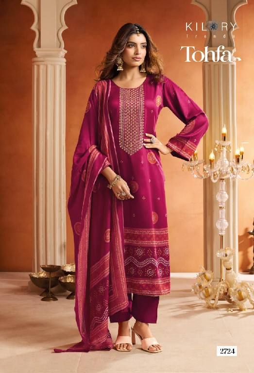 KILORY TRENDS TOHFA WHOLESALE PURE GAJJI SILK FESTIVE LOOK UNSTITCH SALWAR SUITS SUPPLIER