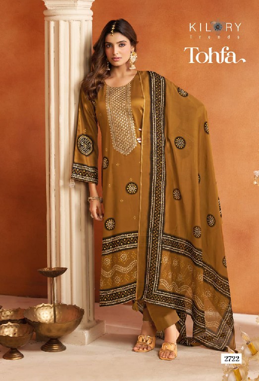 KILORY TRENDS TOHFA WHOLESALE PURE GAJJI SILK FESTIVE LOOK UNSTITCH SALWAR SUITS SUPPLIER