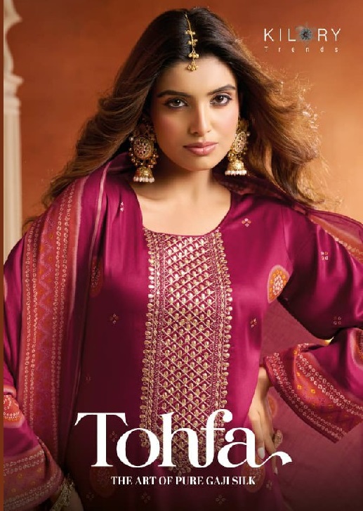 KILORY TRENDS TOHFA WHOLESALE PURE GAJJI SILK FESTIVE LOOK UNSTITCH SALWAR SUITS SUPPLIER
