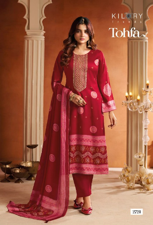 KILORY TRENDS TOHFA WHOLESALE PURE GAJJI SILK FESTIVE LOOK UNSTITCH SALWAR SUITS SUPPLIER