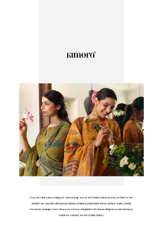 KIMORA KHUSHIYAN WHOLESALE PURE MUSLIN BEAUTIFUL DESIGN UNSTITCH SALWAR SUITS FOR EXPORT