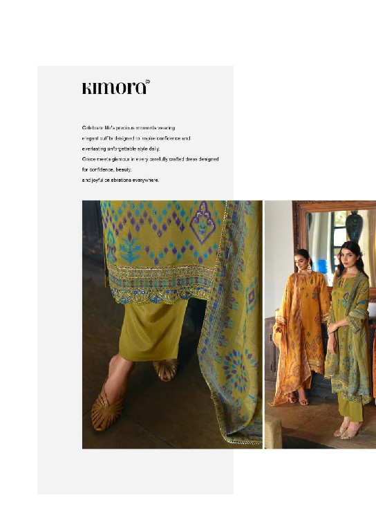 KIMORA KHUSHIYAN WHOLESALE PURE MUSLIN BEAUTIFUL DESIGN UNSTITCH SALWAR SUITS FOR EXPORT
