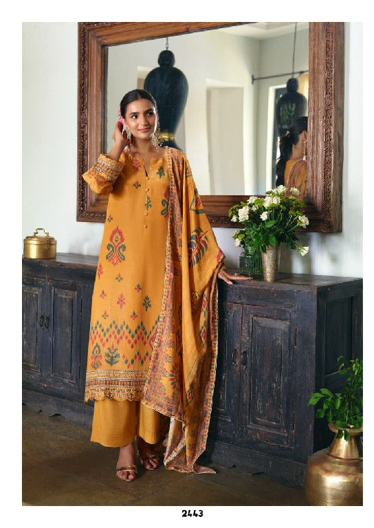 KIMORA KHUSHIYAN WHOLESALE PURE MUSLIN BEAUTIFUL DESIGN UNSTITCH SALWAR SUITS FOR EXPORT