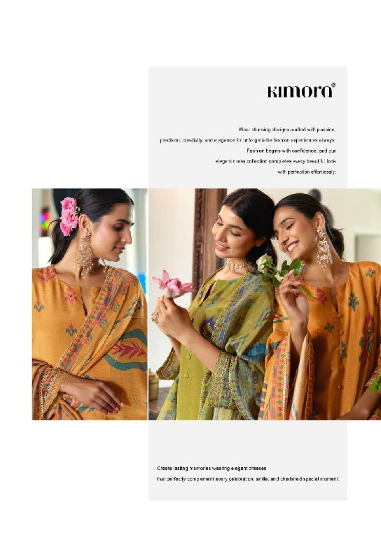 KIMORA KHUSHIYAN WHOLESALE PURE MUSLIN BEAUTIFUL DESIGN UNSTITCH SALWAR SUITS FOR EXPORT