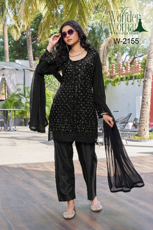 WONDER WOMAN D.NO 2155 WHOLESALE READYMADE FOX GEORGETTE ELEGANCE 3 PCS COMBO SET SUITS FOR EXPORT