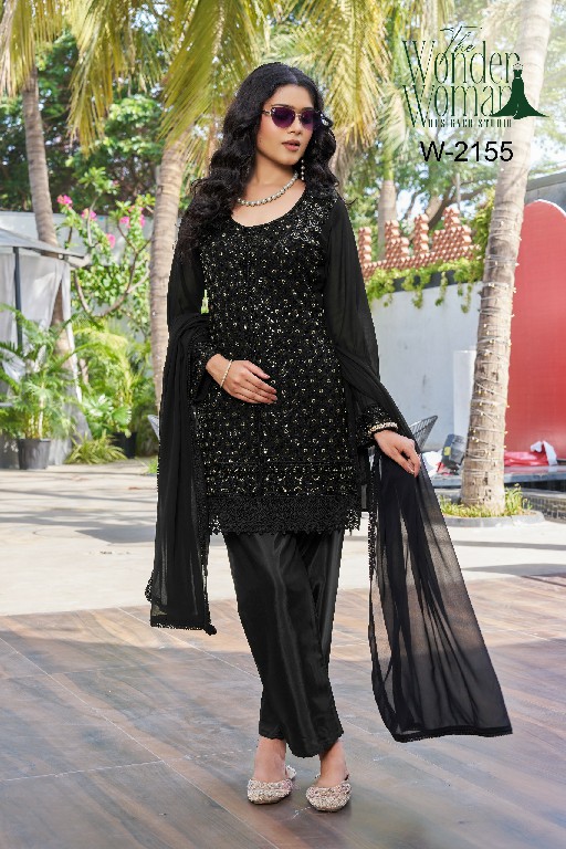 WONDER WOMAN D.NO 2155 WHOLESALE READYMADE FOX GEORGETTE ELEGANCE 3 PCS COMBO SET SUITS FOR EXPORT