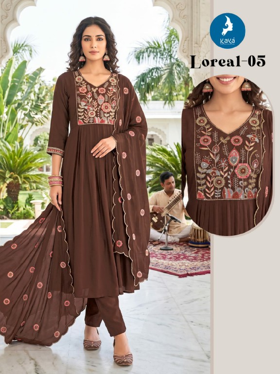 KAYA LOREAL WHOLESALE READYMADE MULL CHANDERI BIG SIZE STUNNING LOOK 3 PCS COMBO SET SUITS ONLINE