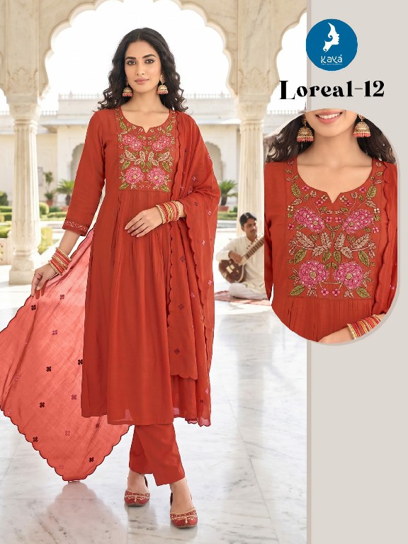 KAYA LOREAL WHOLESALE READYMADE MULL CHANDERI BIG SIZE STUNNING LOOK 3 PCS COMBO SET SUITS ONLINE