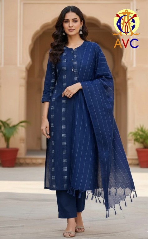 AMRUT VARSHA CREATION D.NO A22 WHOLESALE READYMADE PURE COTTON FESTIVE WEAR 3 PCS COMBO SET SUITS EXPORTER