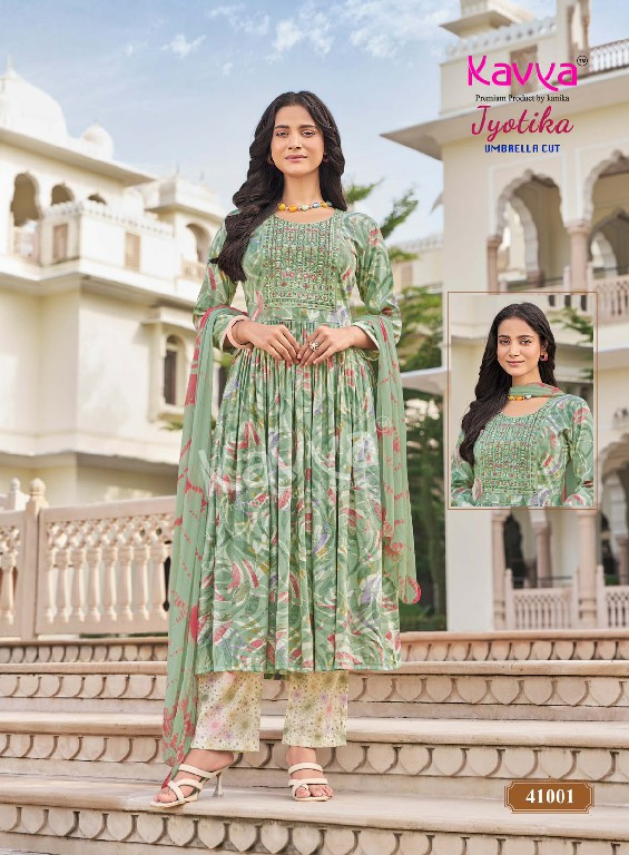 KAVYA JYOTIKA VOL 41 WHOLESALE READYMADE CAPSULE UMBRELLA CUT 3 PCS SUITS EXPORTER