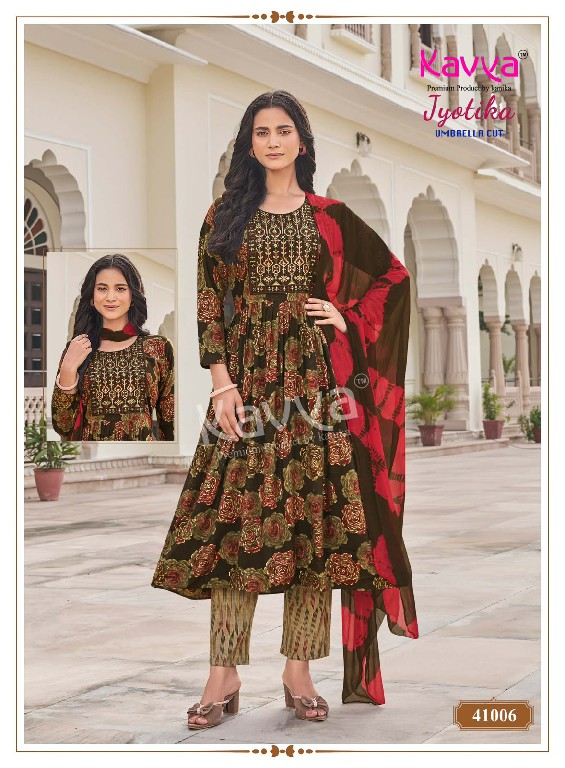 KAVYA JYOTIKA VOL 41 WHOLESALE READYMADE CAPSULE UMBRELLA CUT 3 PCS SUITS EXPORTER