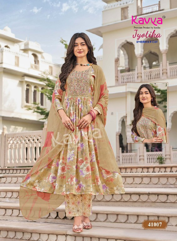 KAVYA JYOTIKA VOL 41 WHOLESALE READYMADE CAPSULE UMBRELLA CUT 3 PCS SUITS EXPORTER