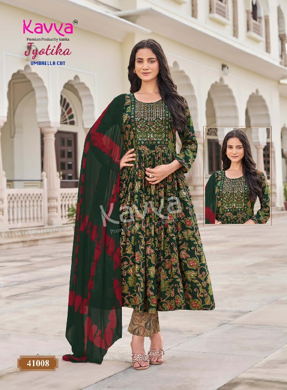 KAVYA JYOTIKA VOL 41 WHOLESALE READYMADE CAPSULE UMBRELLA CUT 3 PCS SUITS EXPORTER