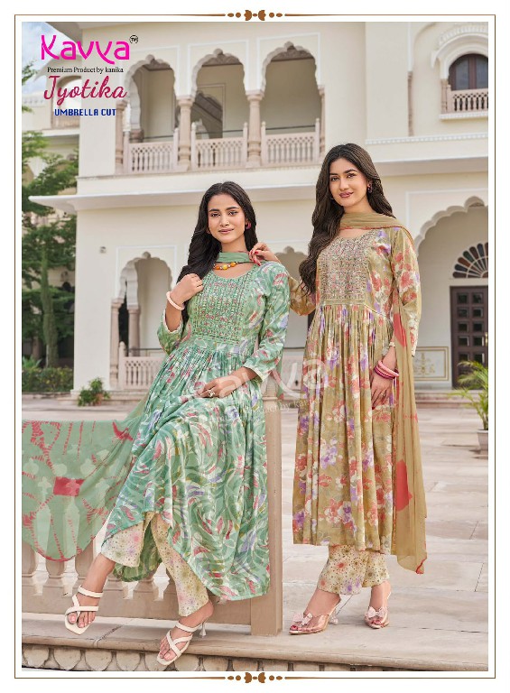 KAVYA JYOTIKA VOL 41 WHOLESALE READYMADE CAPSULE UMBRELLA CUT 3 PCS SUITS EXPORTER