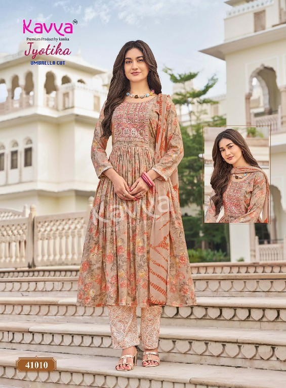 KAVYA JYOTIKA VOL 41 WHOLESALE READYMADE CAPSULE UMBRELLA CUT 3 PCS SUITS EXPORTER