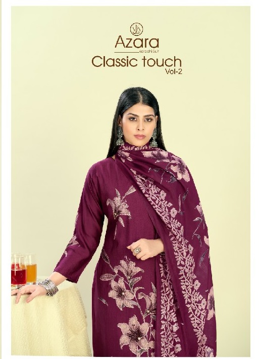 AZARA BY RADHIKA FASHION CLASSIC TOUCH VOL 2 WHOLESALE VISCOSE DESIGNER WORK UNSTITCH SALWAR SUITS ONLINE