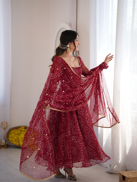 TEXTILEDEAL D.NO 6063 WHOLESALE READYMADE BEAUTIFUL PRINT ANARKALI STYLE 3 PCS SUITS EXPORTER