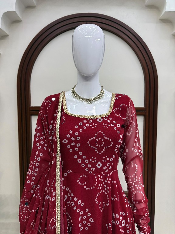 TEXTILEDEAL D.NO 6063 WHOLESALE READYMADE BEAUTIFUL PRINT ANARKALI STYLE 3 PCS SUITS EXPORTER