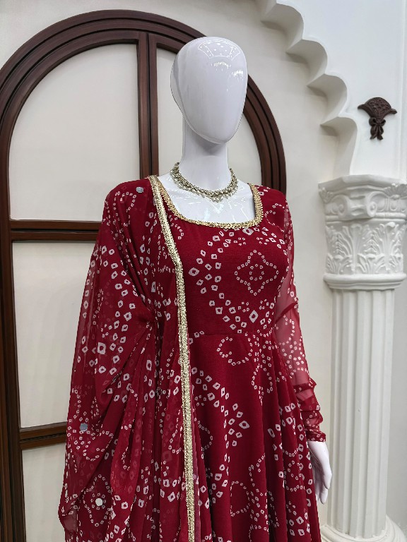 TEXTILEDEAL D.NO 6063 WHOLESALE READYMADE BEAUTIFUL PRINT ANARKALI STYLE 3 PCS SUITS EXPORTER
