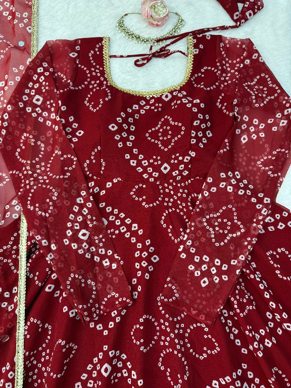 TEXTILEDEAL D.NO 6063 WHOLESALE READYMADE BEAUTIFUL PRINT ANARKALI STYLE 3 PCS SUITS EXPORTER