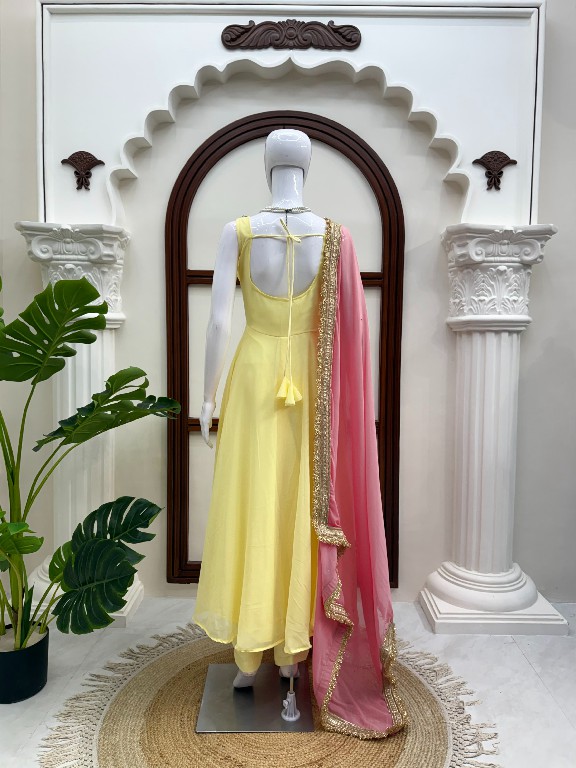 TEXTILEDEAL D.NO 6062 WHOLESALE READYMADE FOUX GEORGETTE MODERN STYLISH ANARKALI 3 PCS SUITS EXPORTER