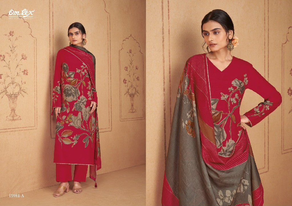 OMTEX CLARISSA WHOLESALE RADIANT SILK DIGITAL PRINT WITH HAND WORK UNSTITCH SALWAR SUITS SUPPLIER