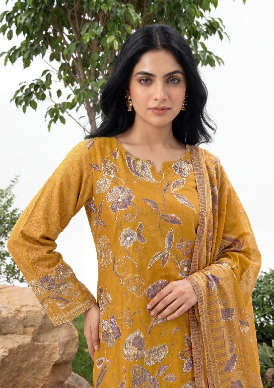 ALOK SUIT PUSHPVAN WHOLESALE PURE MUDAAL WITH ELEGANT HAND WORK UNSTITCH SALWAR SUITS FOR EXPORT