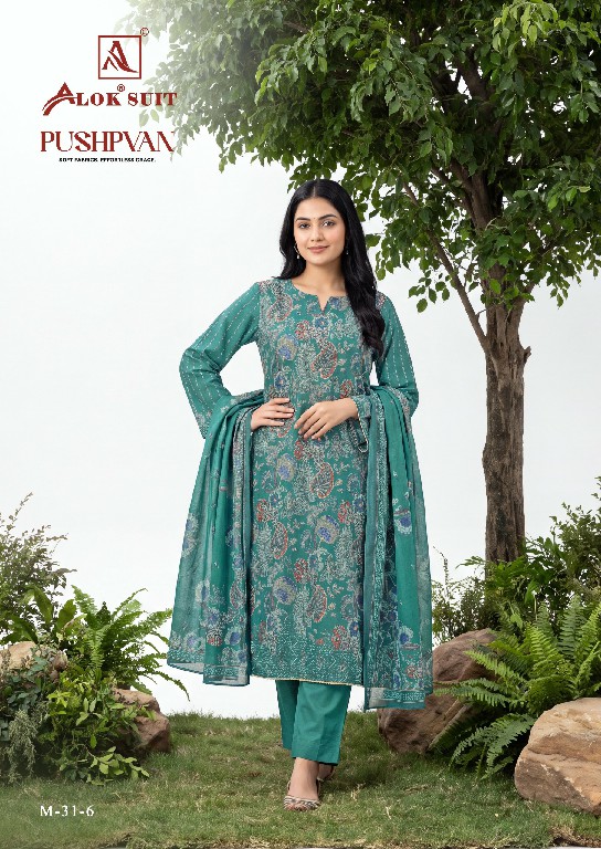 ALOK SUIT PUSHPVAN WHOLESALE PURE MUDAAL WITH ELEGANT HAND WORK UNSTITCH SALWAR SUITS FOR EXPORT