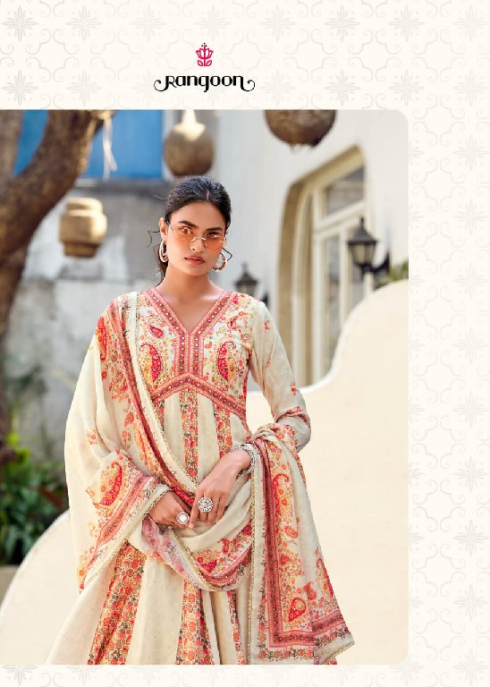 RANGOON RANG MAHAL WHOLESALE READYMADE PURE MUSLIN ANARKALI STYLE FESTIVE LOOK 3 PCS SUITS EXPORTER