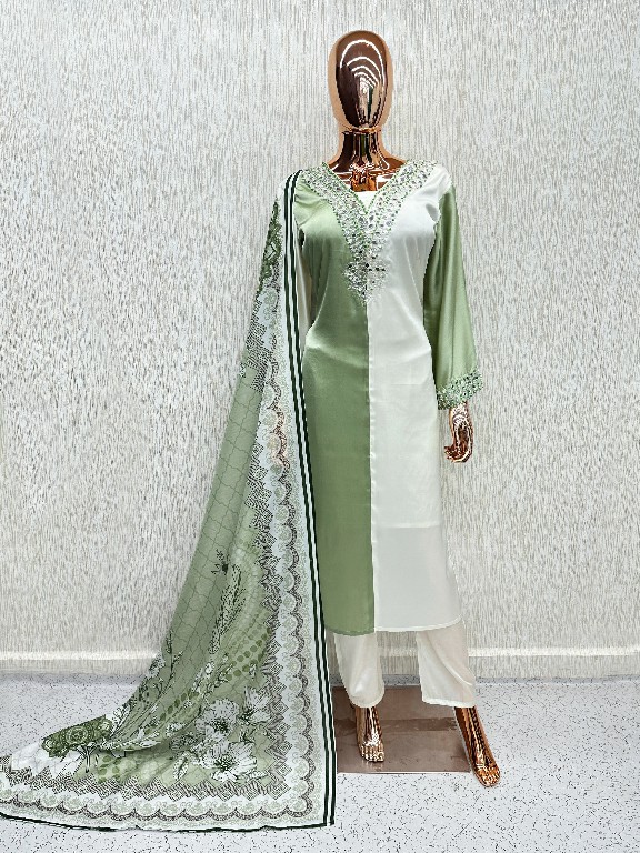 LAXURIA TRENDZ D.NO 1686 WHOLESALE READYMADE SATIN DESIGNER WEAR 3 PCS SUITS FOR WOMEN ONLINE