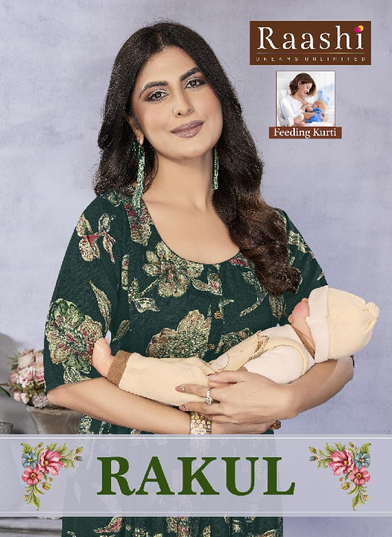 RAASHI RAKUL WHOLESALE READYMADE  VERTICAN SILK ELEGANT FEEDING KURTIS FOR WOMEN ONLINE