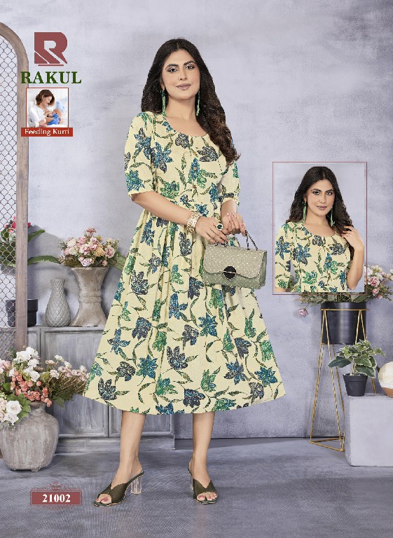 RAASHI RAKUL WHOLESALE READYMADE  VERTICAN SILK ELEGANT FEEDING KURTIS FOR WOMEN ONLINE