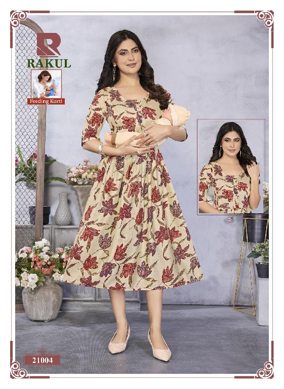 RAASHI RAKUL WHOLESALE READYMADE  VERTICAN SILK ELEGANT FEEDING KURTIS FOR WOMEN ONLINE