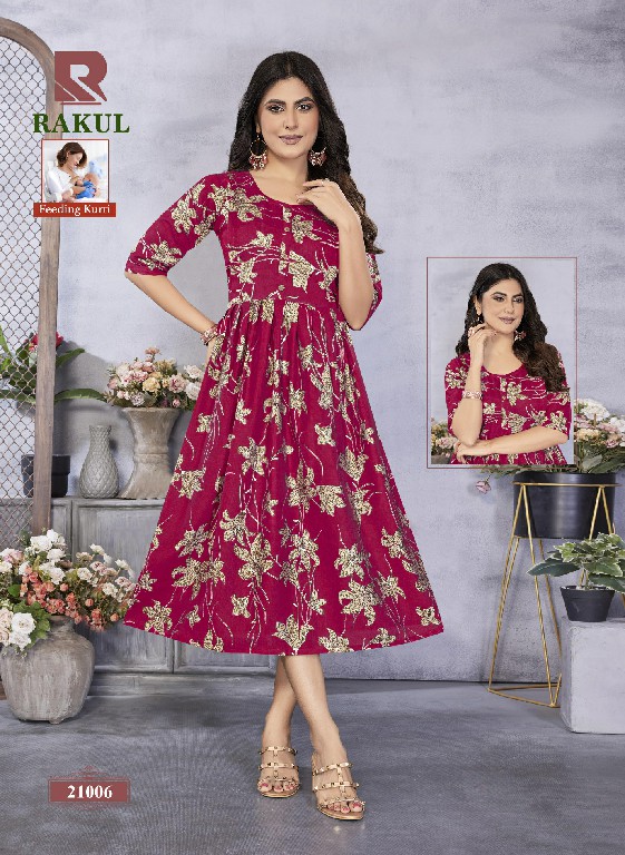 RAASHI RAKUL WHOLESALE READYMADE  VERTICAN SILK ELEGANT FEEDING KURTIS FOR WOMEN ONLINE